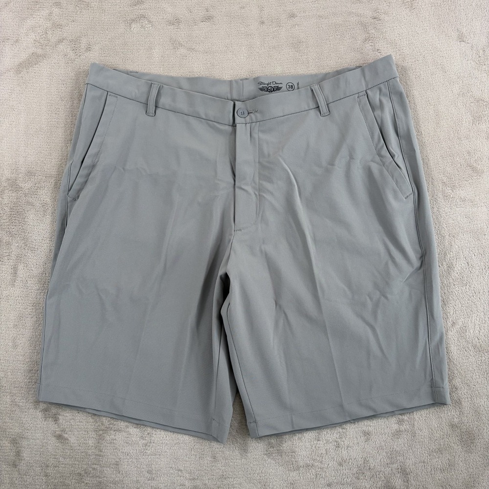 Straight Down Performance Golf Shorts in Grey Men 38x10 Casual Chino
